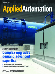 Cover of Applied Automation Magazine Oct 2018