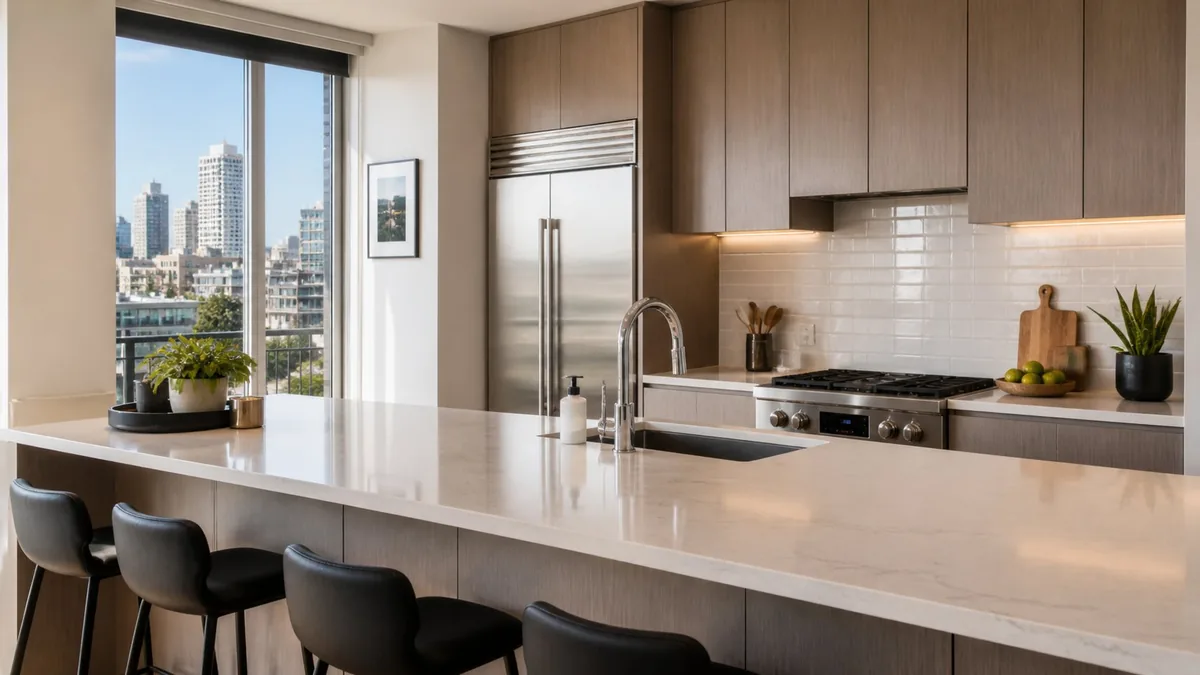 Clean kitchen in a San Francisco home maintained with regular professional cleaning