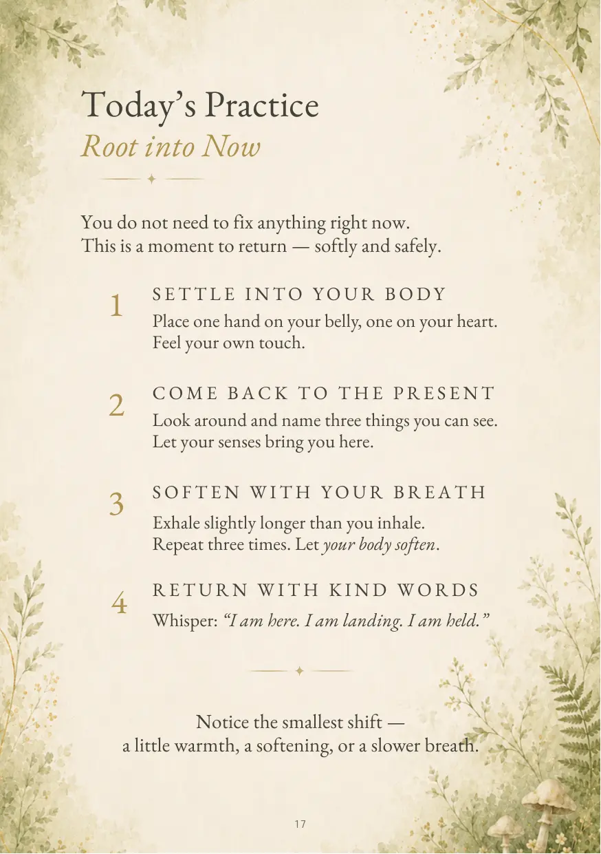 Preview of Journey Day 1 guided grounding practice, Root into Now