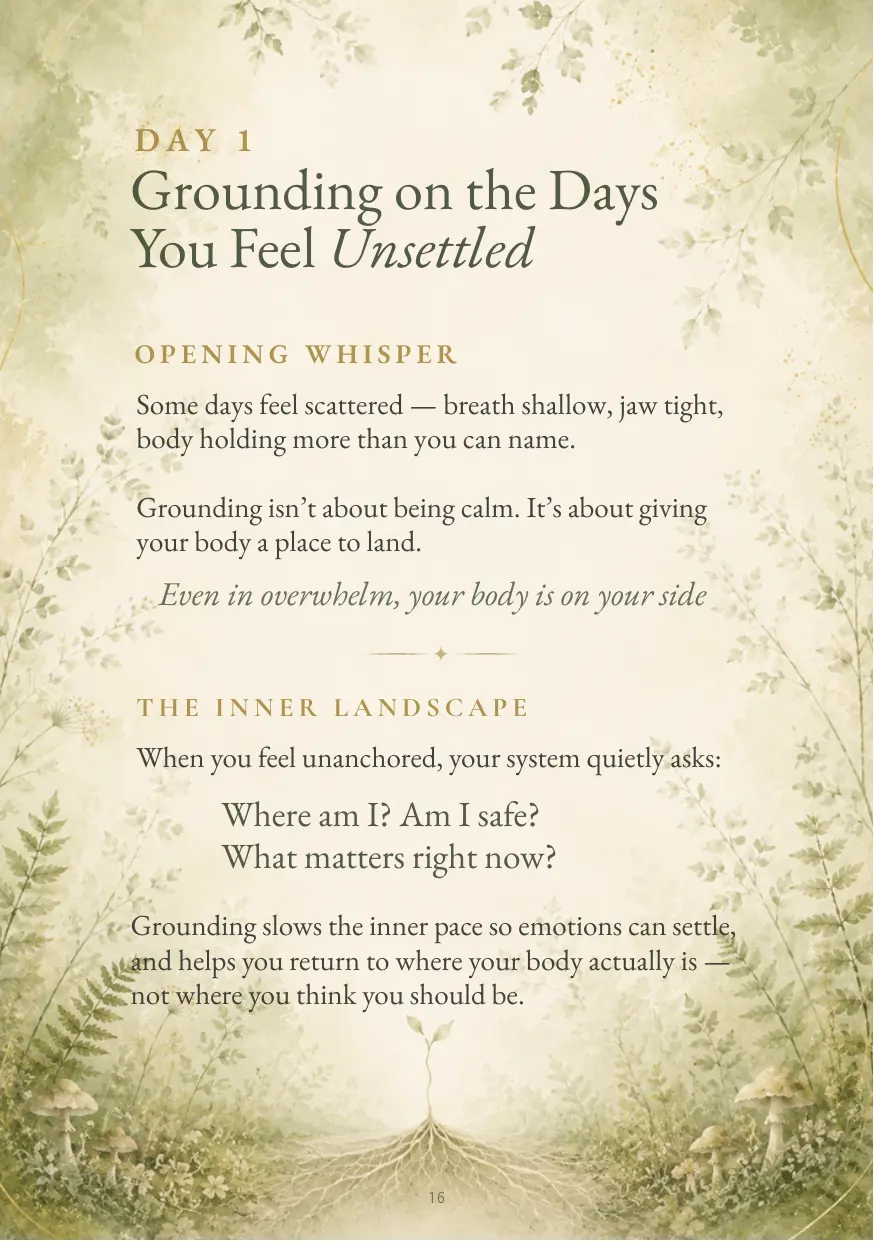 Preview of Journey Day 1 opening reflection, Grounding on the Days You Feel Unsettled
