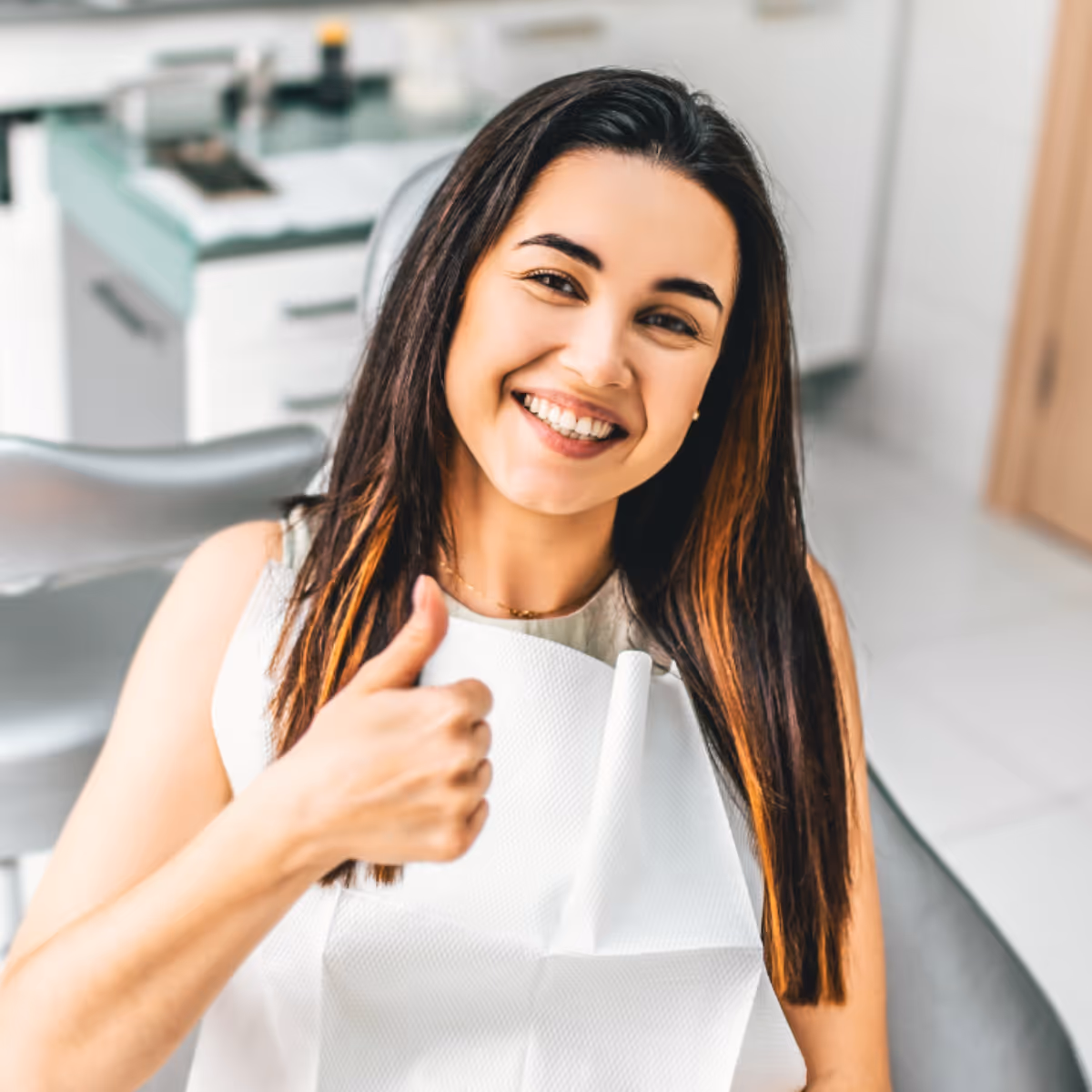 Happy tooth extraction patient