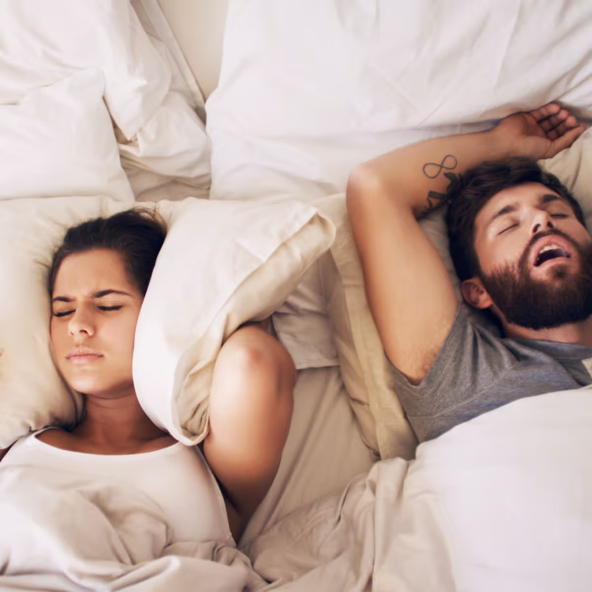 Woman can't sleep due to snooring boyfriend