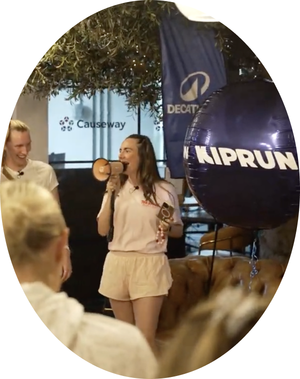 IRL shoutout at a Decathlon run event