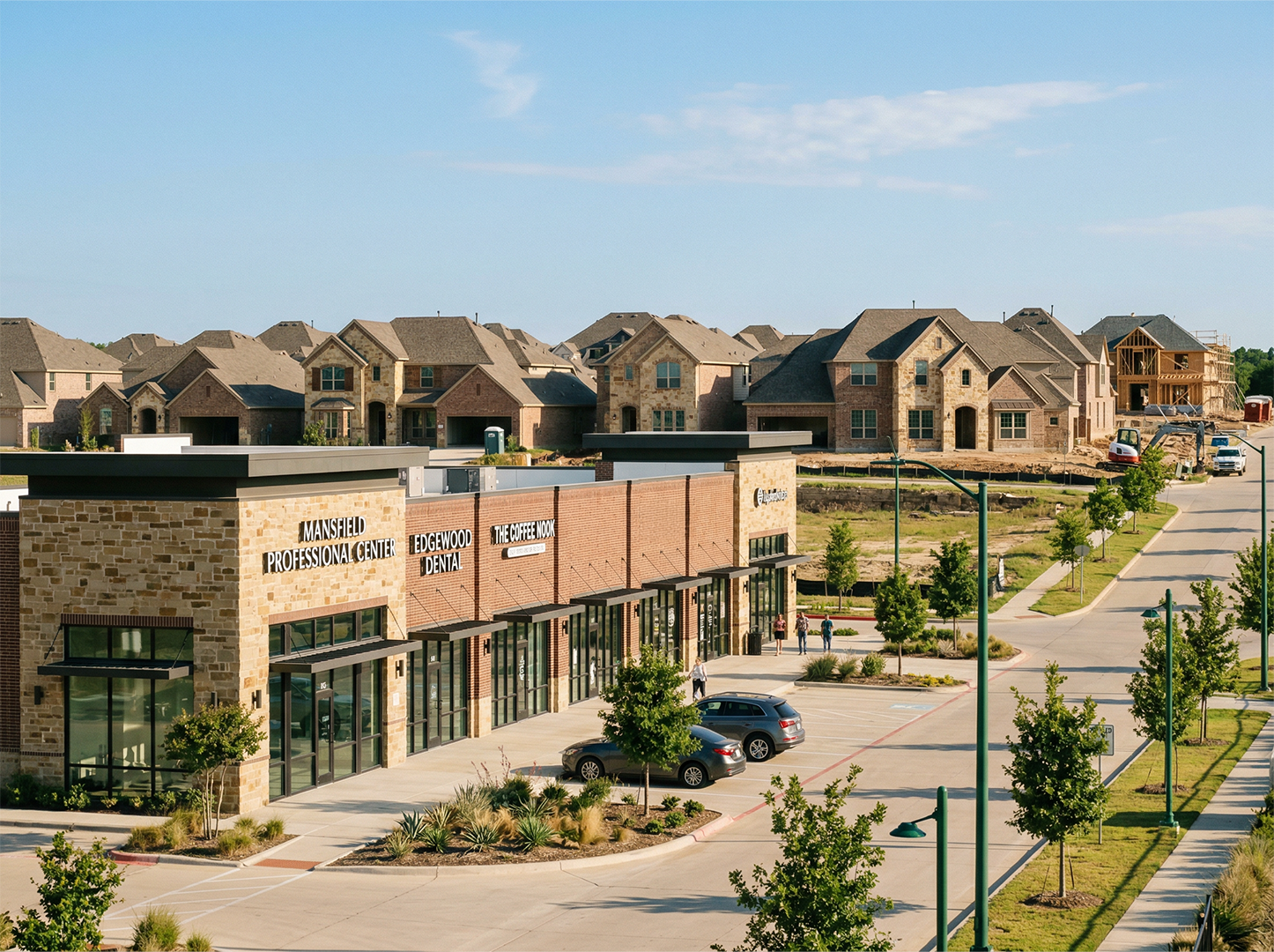 Commercial and residential properties in the growing city of Mansfield, Texas