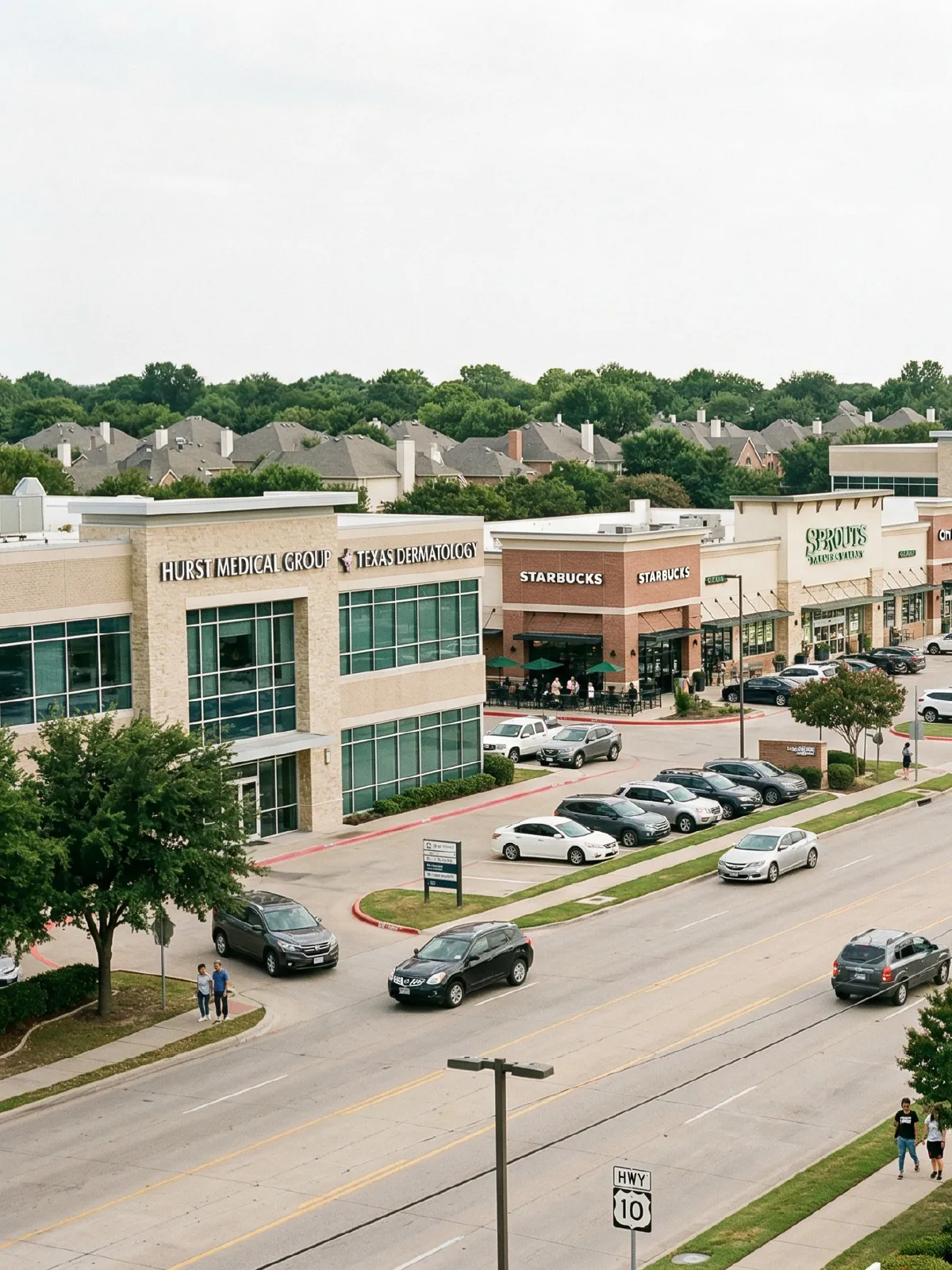 Commercial office buildings and retail centers in Hurst and Euless, Texas