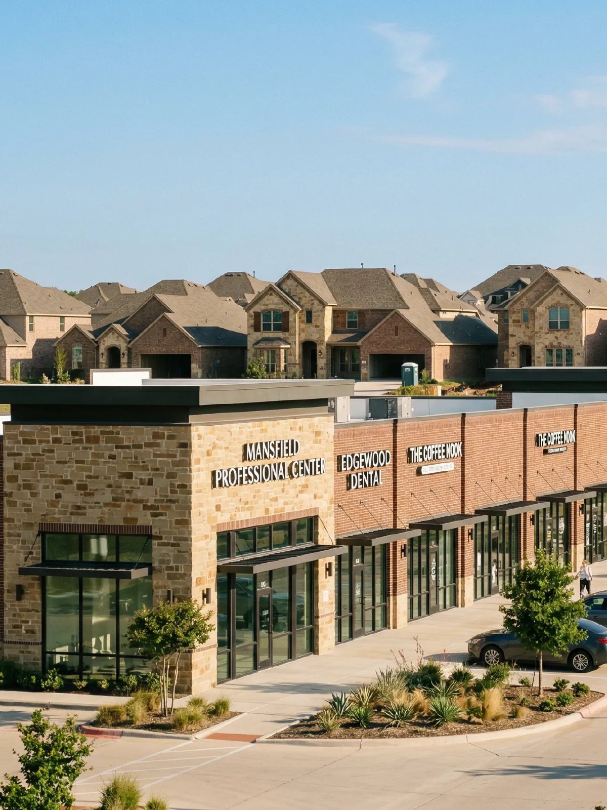 Commercial and residential properties in the growing city of Mansfield, Texas