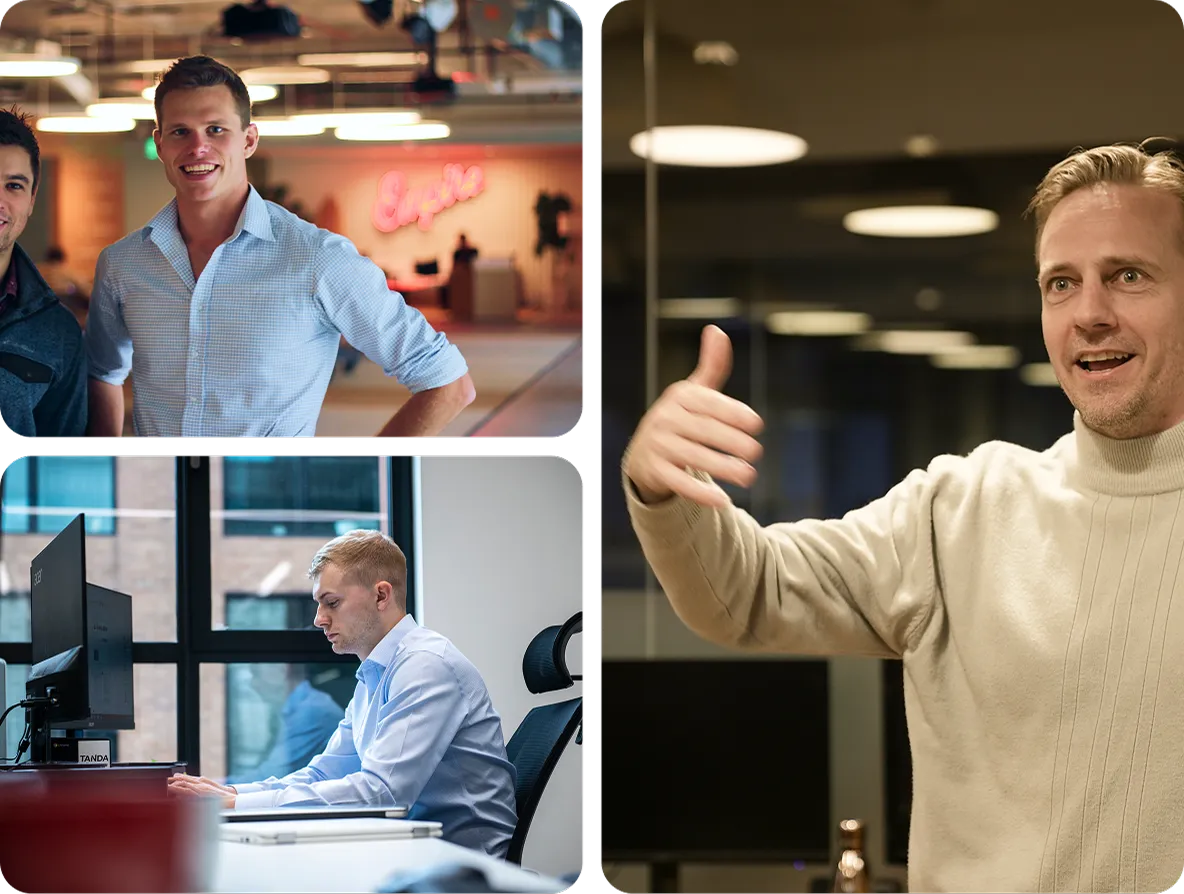Collage of Workforce Canada team members working in an office environment