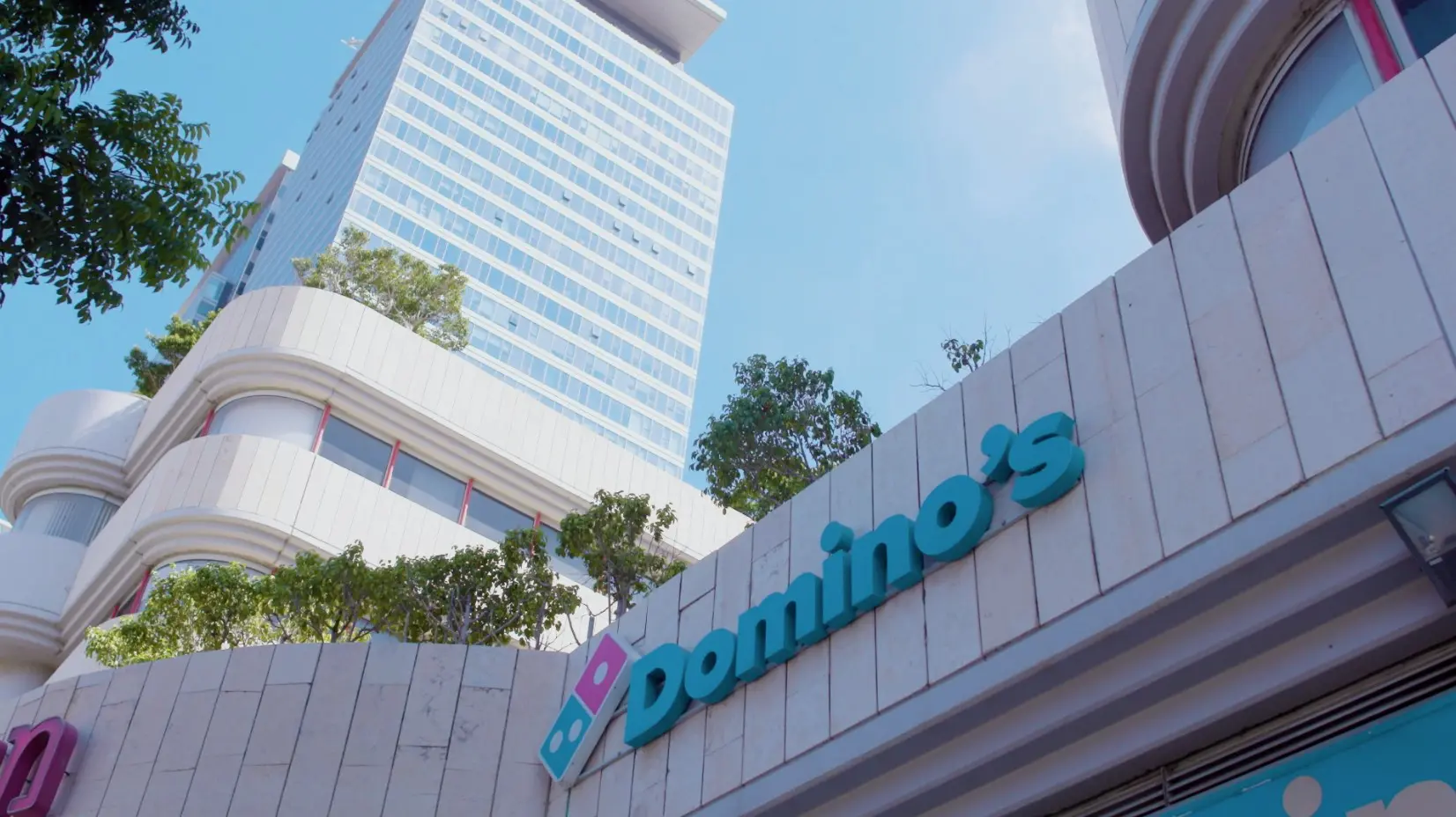 Domino's store exterior with branded signage