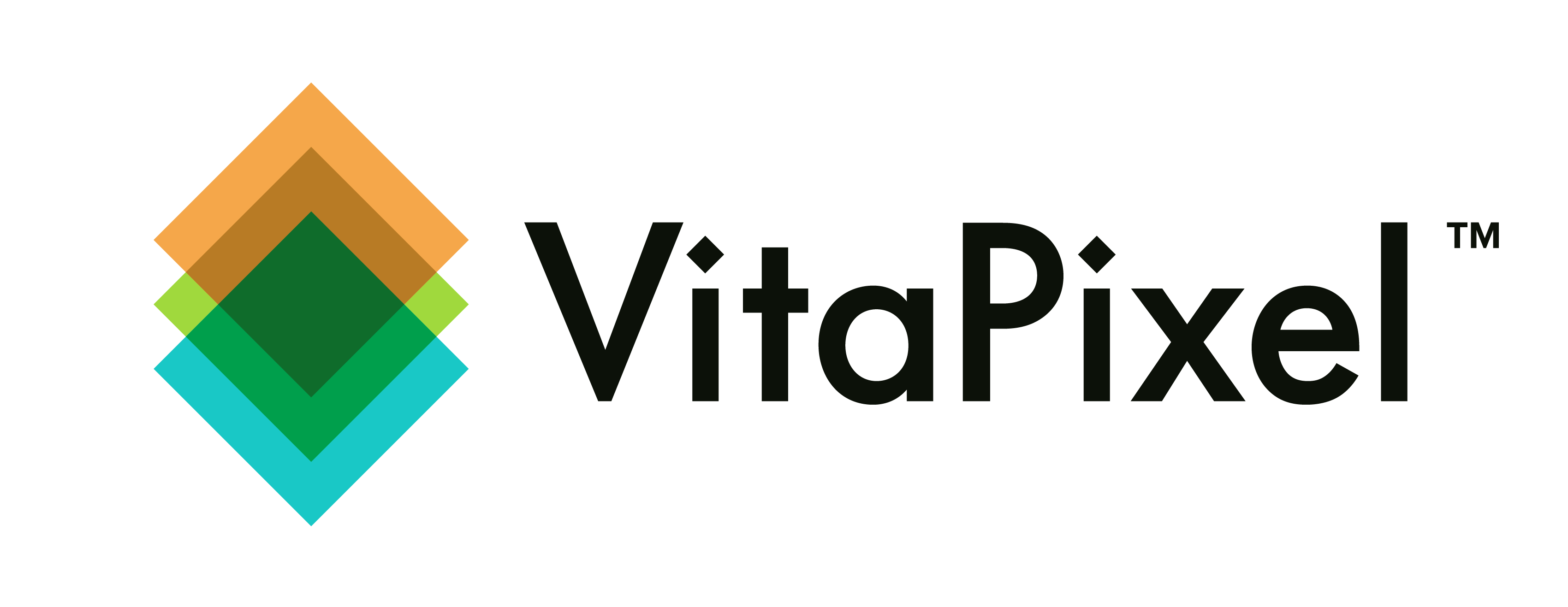 VitaPixel logo, full color with dark text, for light backgrounds