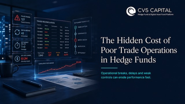 Hedge fund trade operations, operational risk and institutional infrastructure efficiency illustration