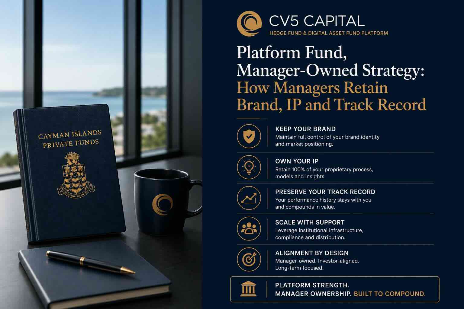 Platform hedge fund structure preserving manager brand, intellectual property and track record illustration