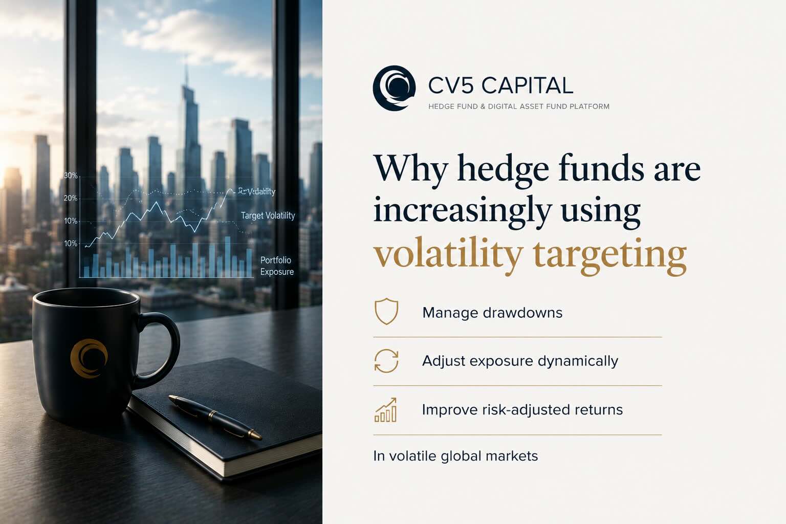 Volatility targeting, dynamic exposure management and hedge fund drawdown control illustration