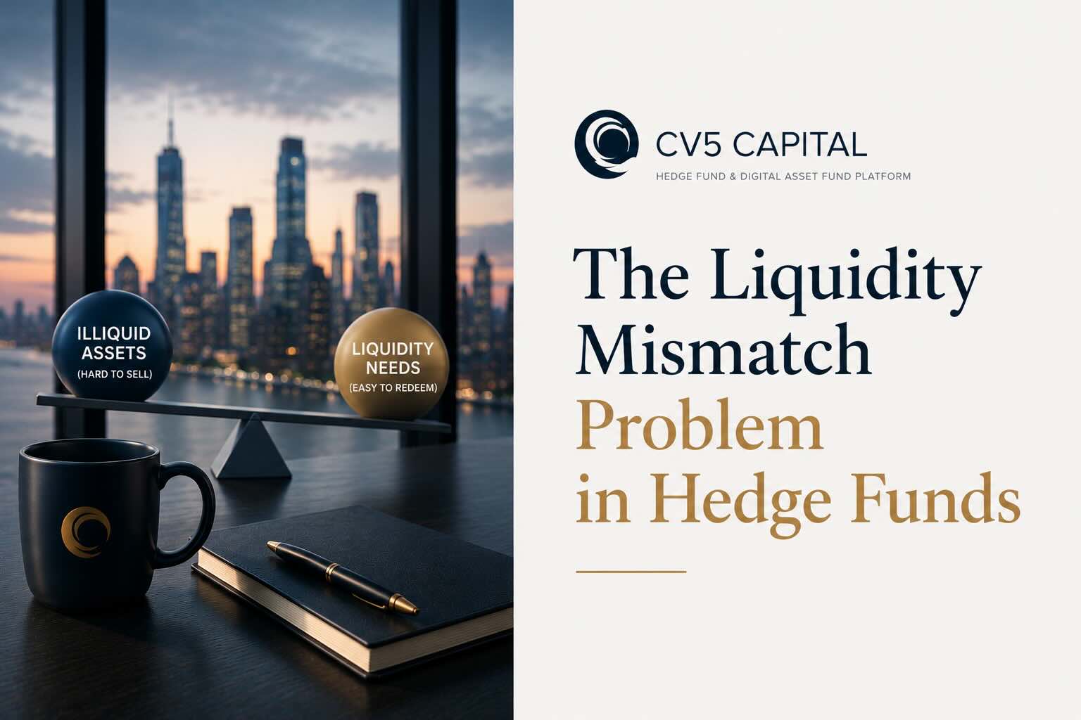 Liquidity mismatch risk, redemption pressure and hedge fund portfolio liquidity management illustration