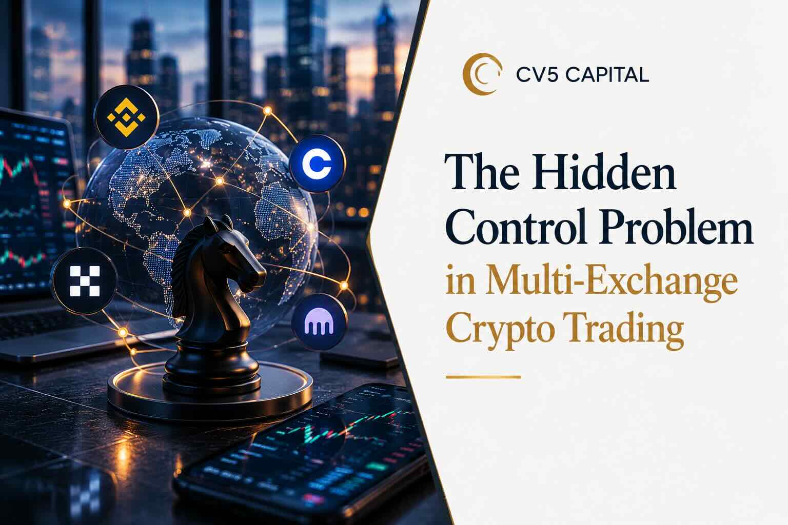 “Multi-exchange crypto trading controls, operational oversight and institutional risk management illustration”