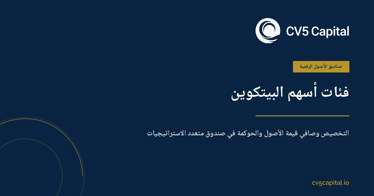 فئات أسهم البيتكوين في صندوق متعدد الاستراتيجيات، تصميم CV5 Capital