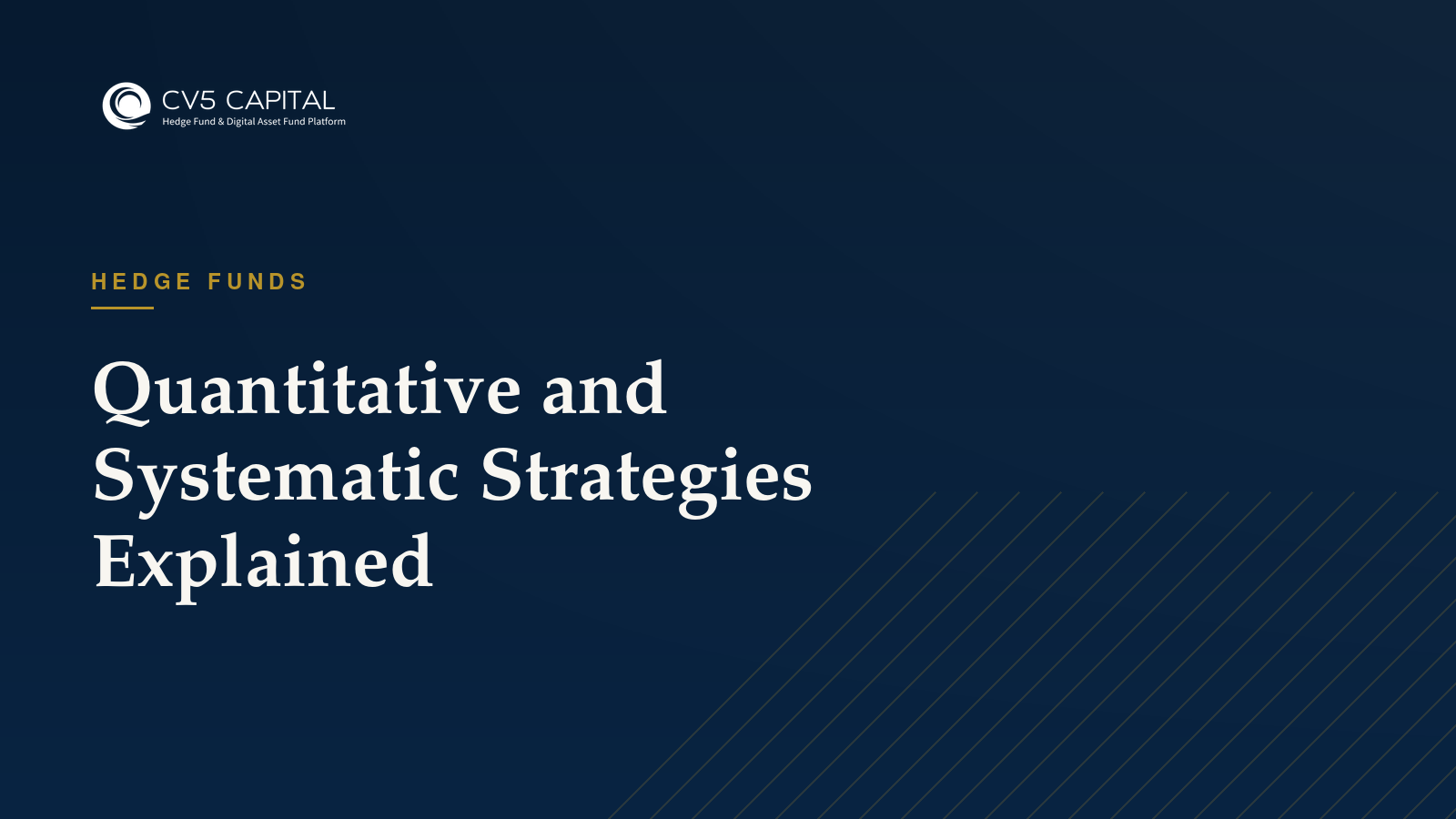 Quantitative and systematic strategies, CV5 Capital insights hero