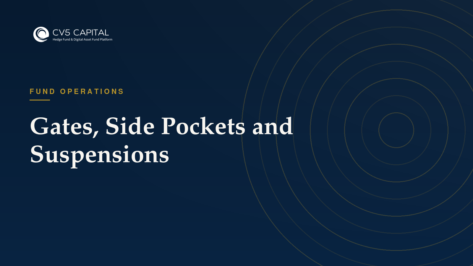 Gates, side pockets and suspensions, CV5 Capital insights hero