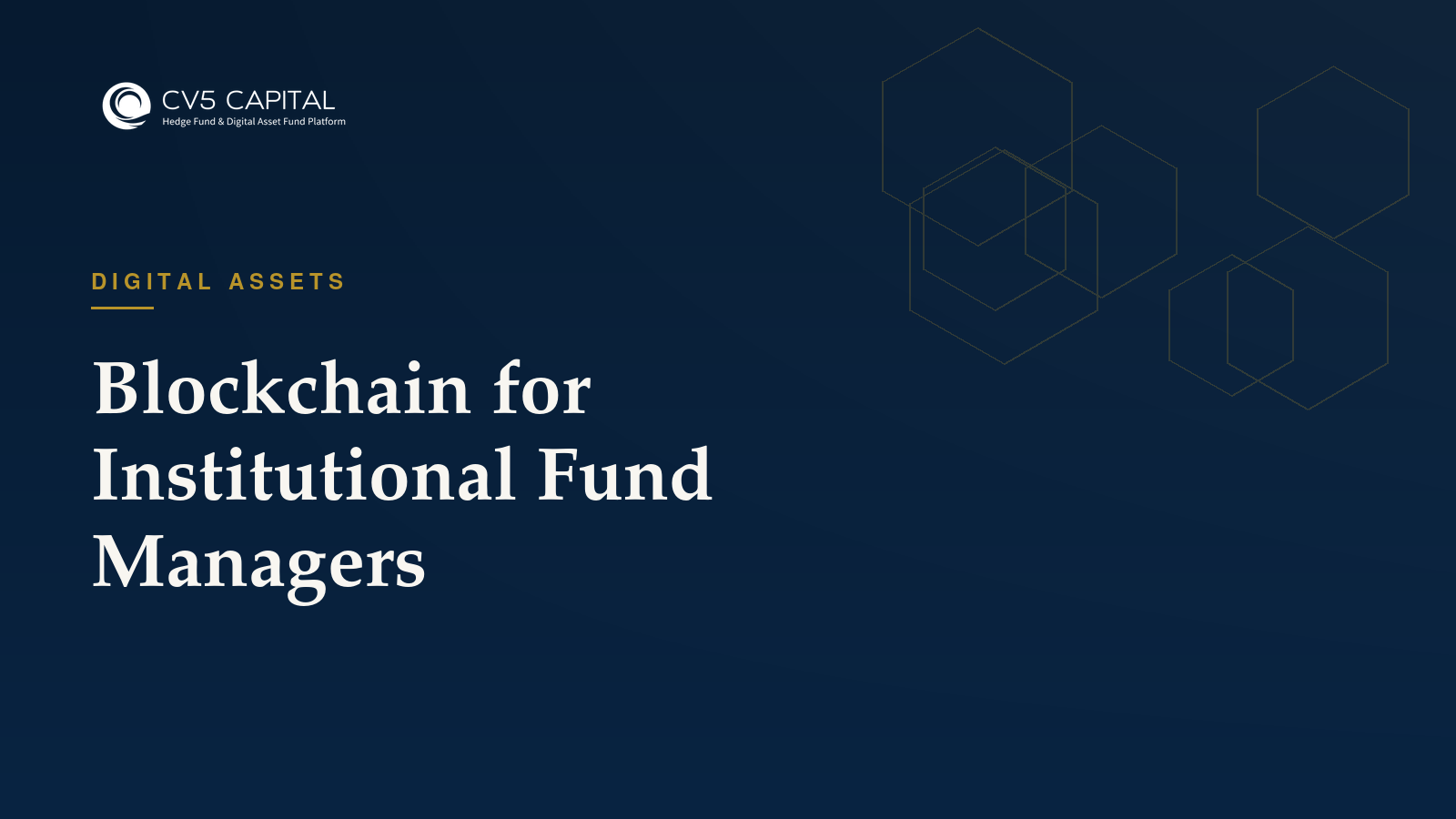 Blockchain for institutional fund managers, CV5 Capital insights hero
