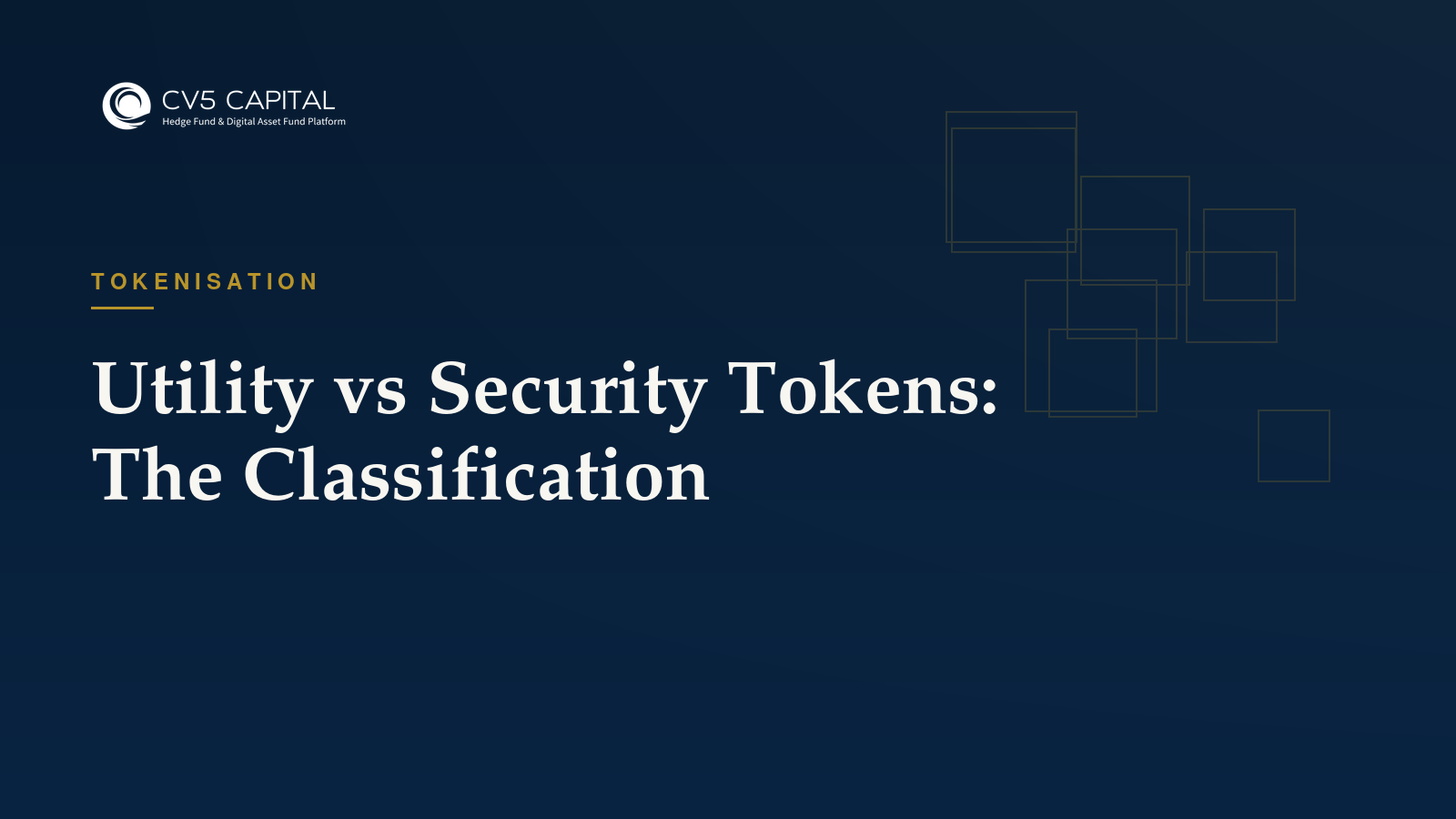 Utility vs security tokens, CV5 Capital insights hero