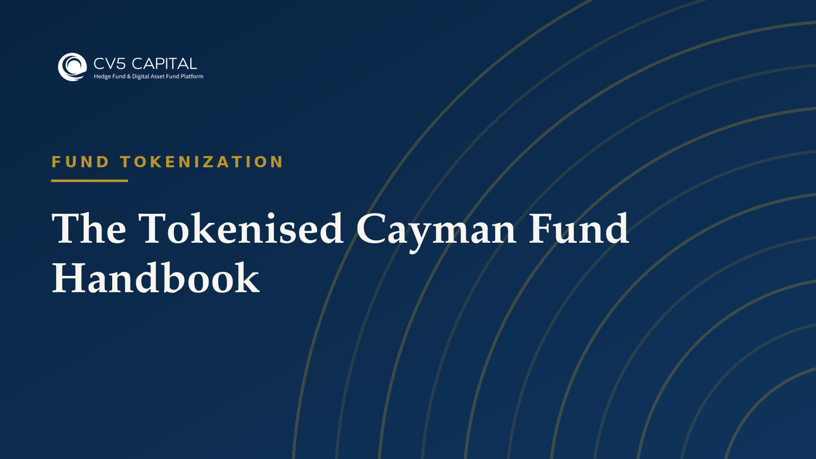 The Tokenised Cayman Fund Handbook, CV5 Capital navy and gold hero