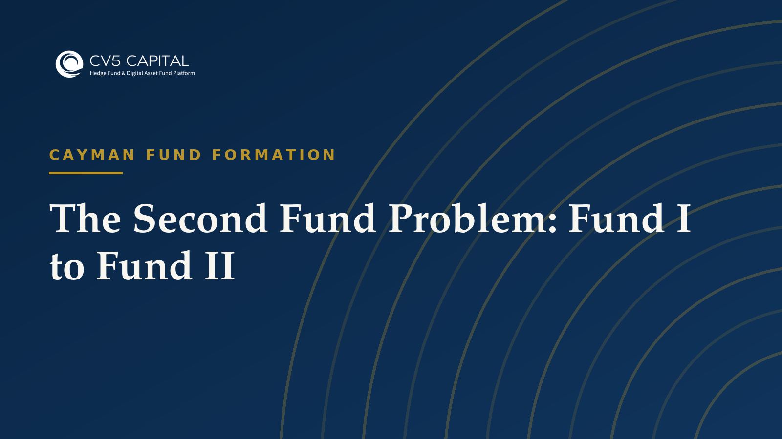 The Second Fund Problem: Fund I to Fund II, CV5 Capital navy and gold hero