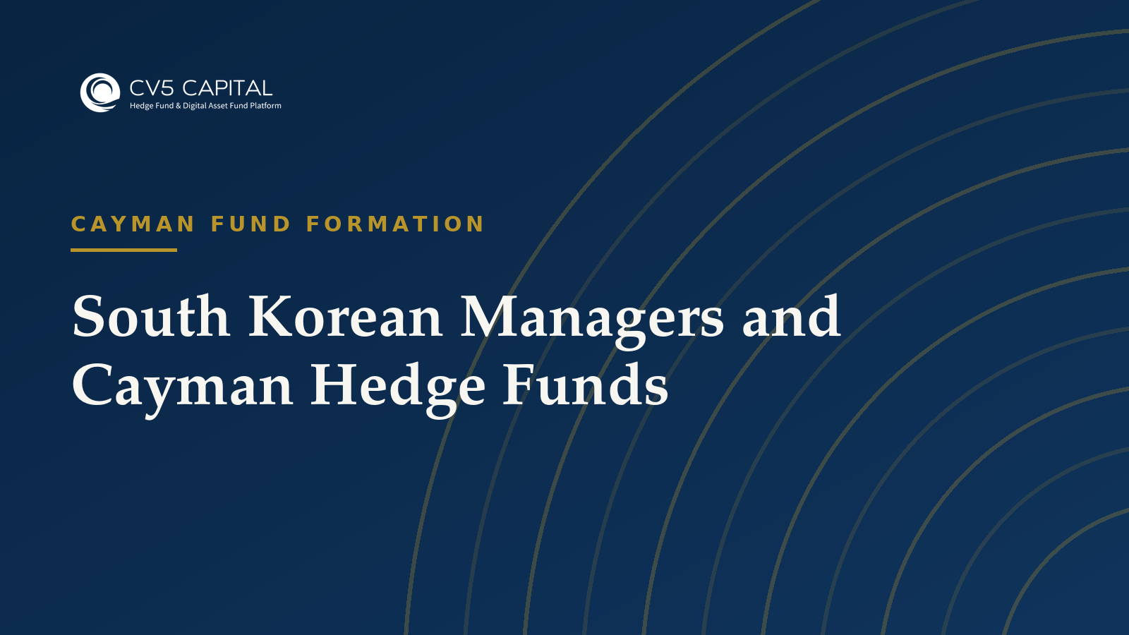 South Korean Managers and Cayman Hedge Funds, CV5 Capital navy and gold hero