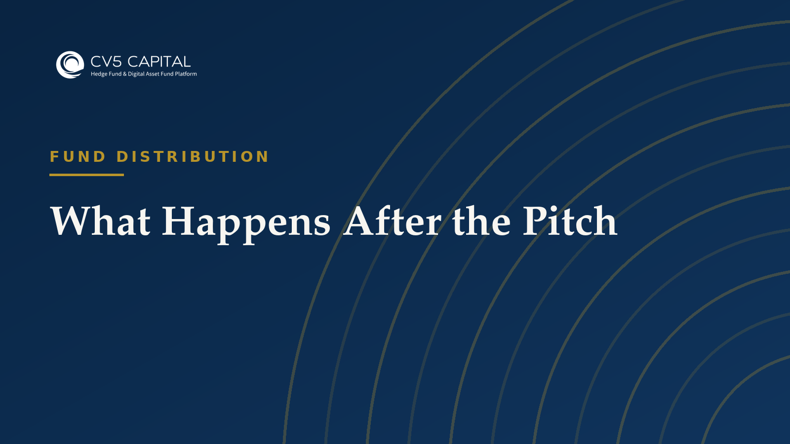 What Happens After the Pitch, CV5 Capital navy and gold hero