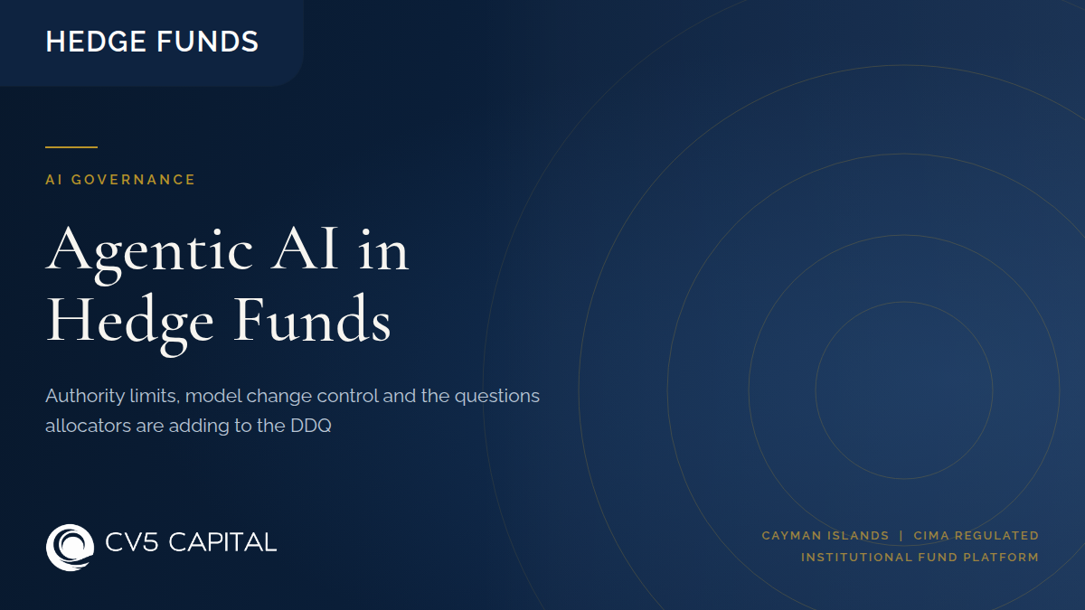 Agentic AI in hedge funds, showing governance, authority limits, model change control and the due diligence questions allocators now ask