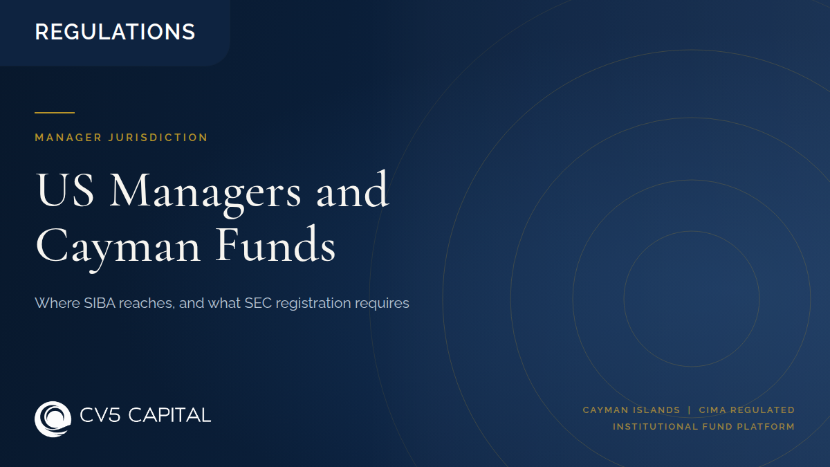 Whether a US investment manager can manage a Cayman fund, covering SIBA scope, CIMA registration and SEC adviser obligations