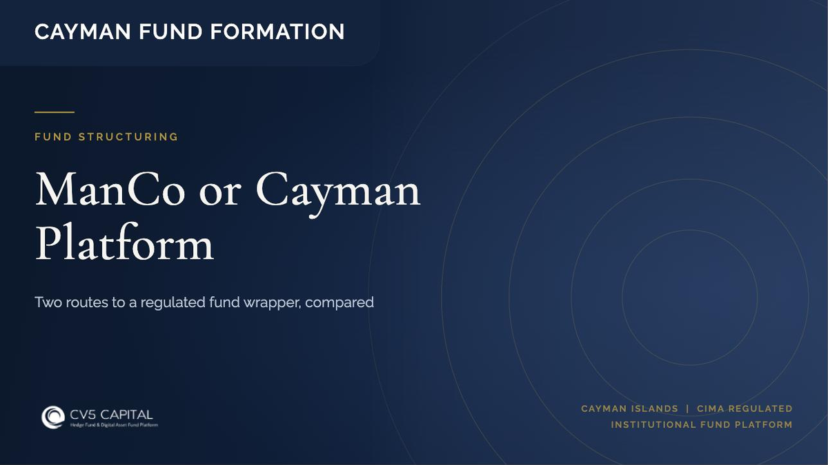 CV5 Capital insight cover: third-party UCITS ManCo compared with a Cayman segregated portfolio fund platform