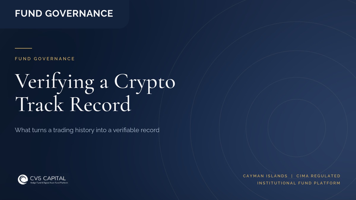 CV5 Capital insight cover: verifying a digital asset trading track record for institutional allocators