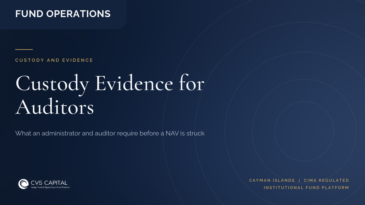 CV5 Capital insight cover: the custody evidence an administrator and auditor require before a NAV is struck