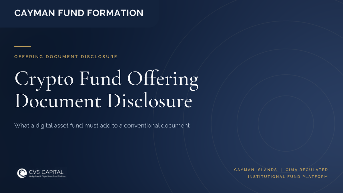 CV5 Capital insight cover: the disclosure a digital asset fund must add to a conventional offering document