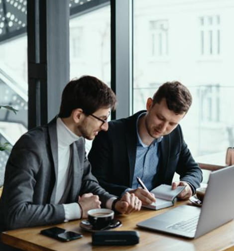 Two professionals working together