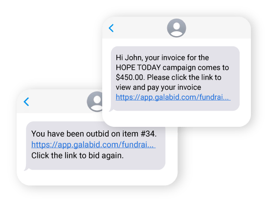 sms notifications fundraising app