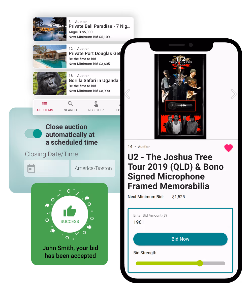 silent auction mobile friendly