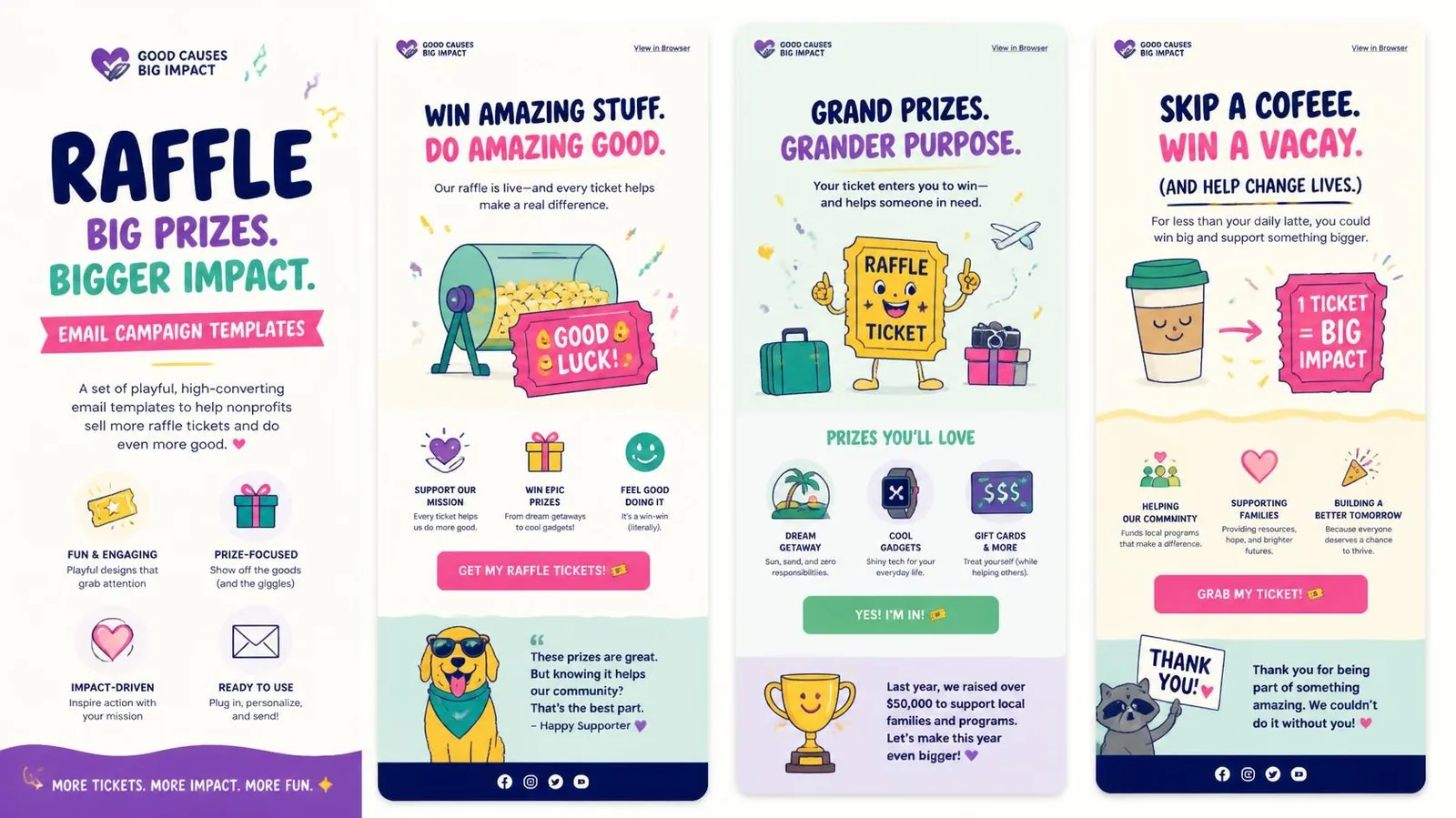 Charity Raffle Email Campaign Templates