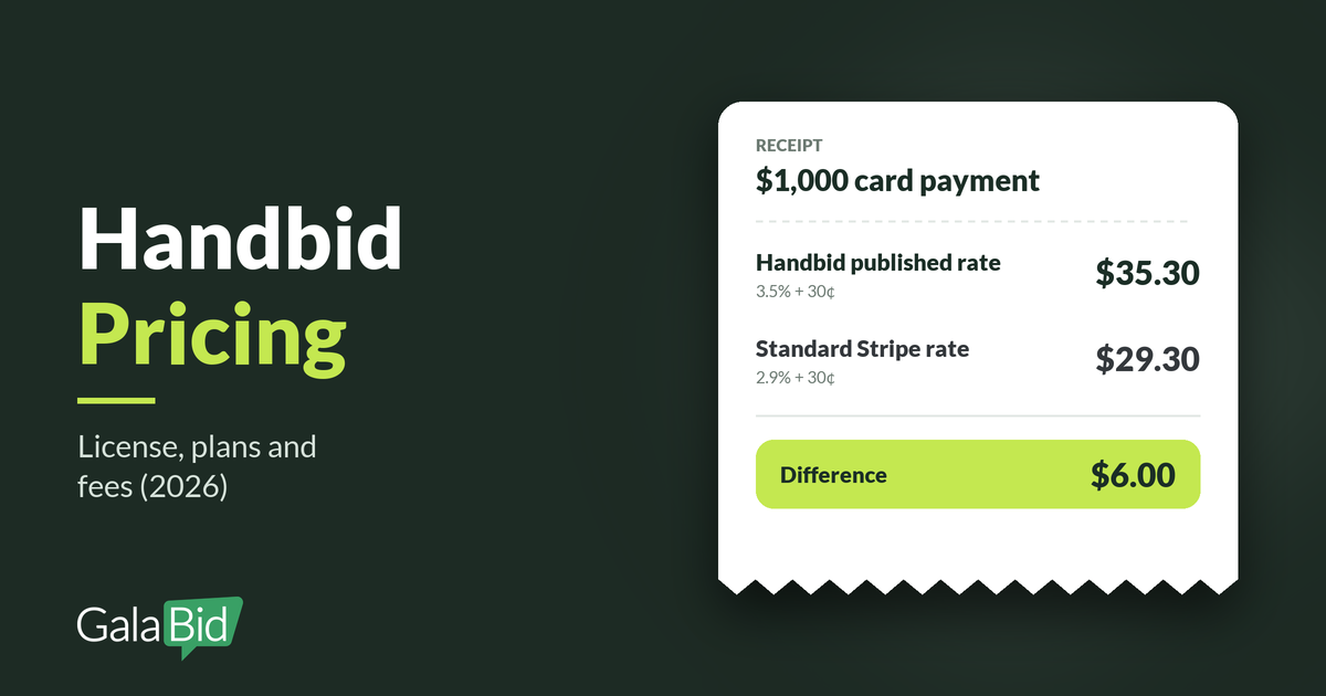 Handbid Pricing vs GalaBid (2026): License, Plans, and Fees 