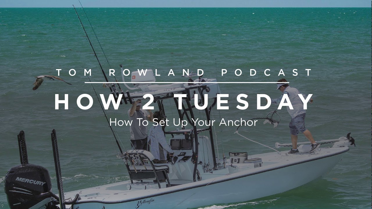Anchor, chain, and rode rigged on a Yellowfin boat