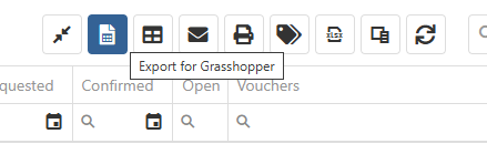Export for Grasshopper button on a Flyntlok purchase order