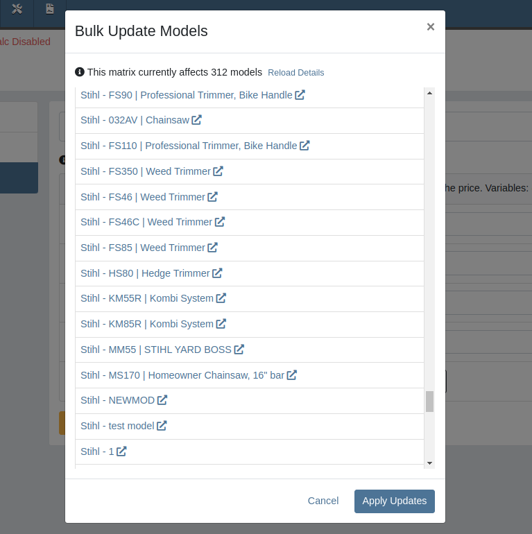 10 Bulk Pricint Updates Modal for December 11th, 2024 Release Notes