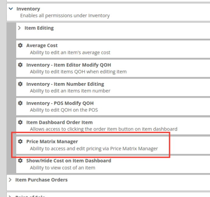 pricing matrix permission for December 11th, 2024 Release Notes