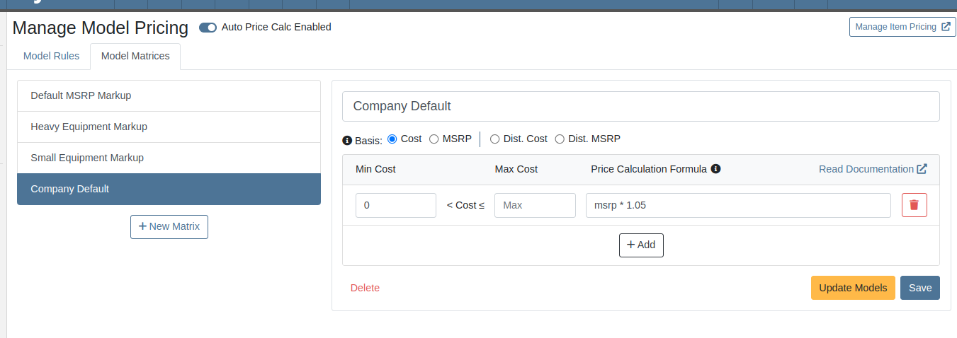 matrix editor for Flyntlok Website