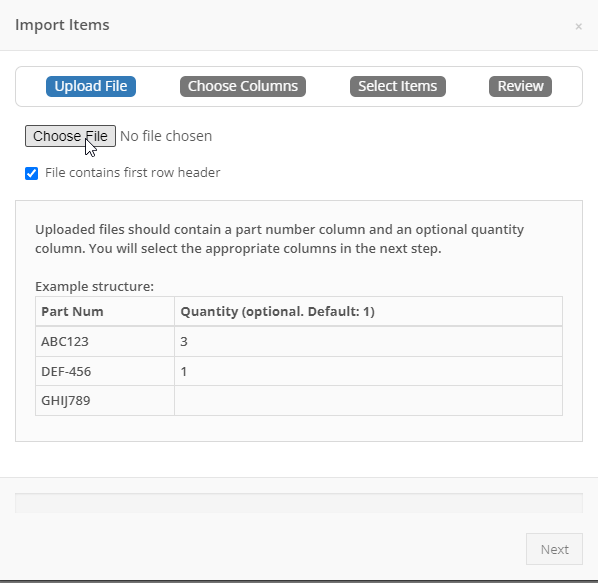 Import Items 1st step for Flyntlok Website