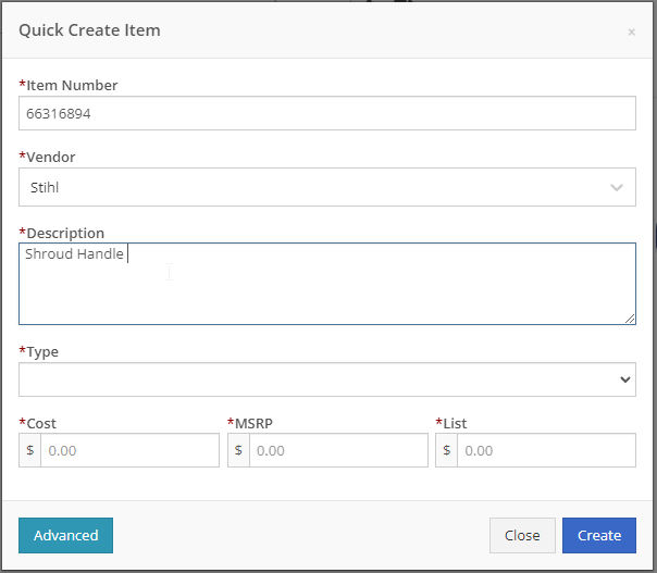 Quick Create for Flyntlok Website