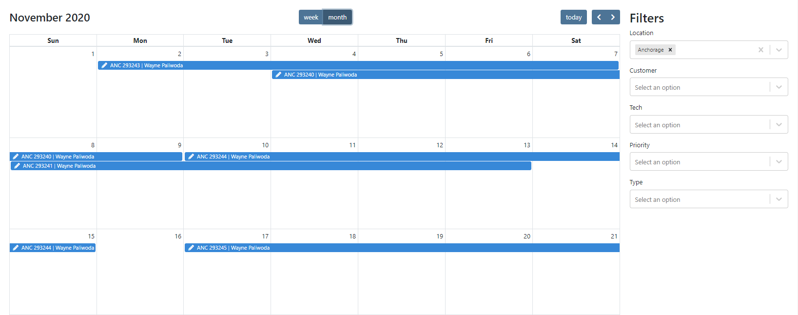 WO scheduler for Flyntlok Website