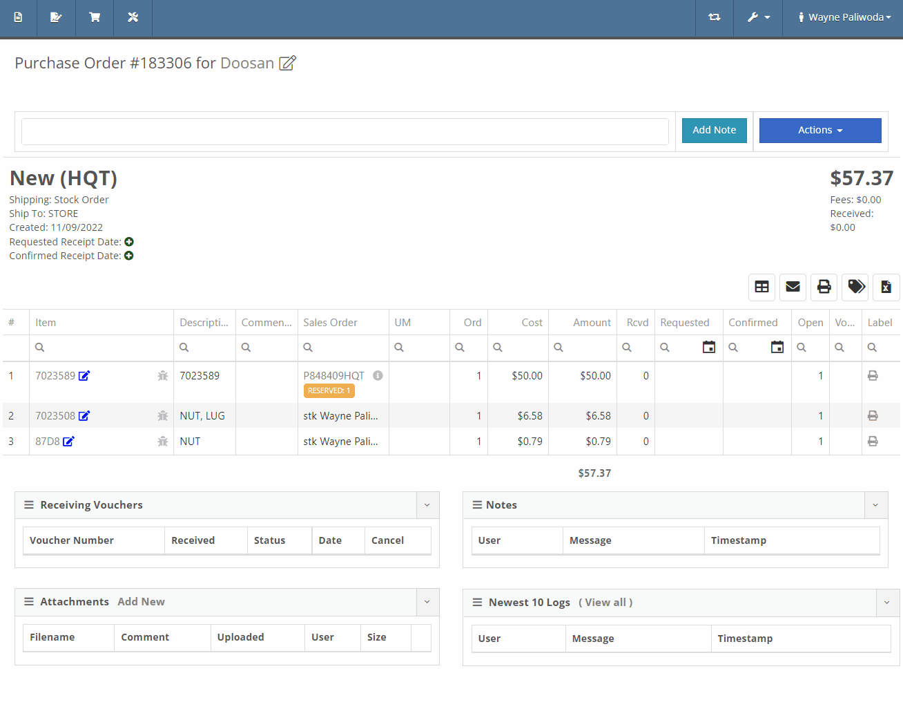 AddItemToPO for November 9th, 2022 Release Notes