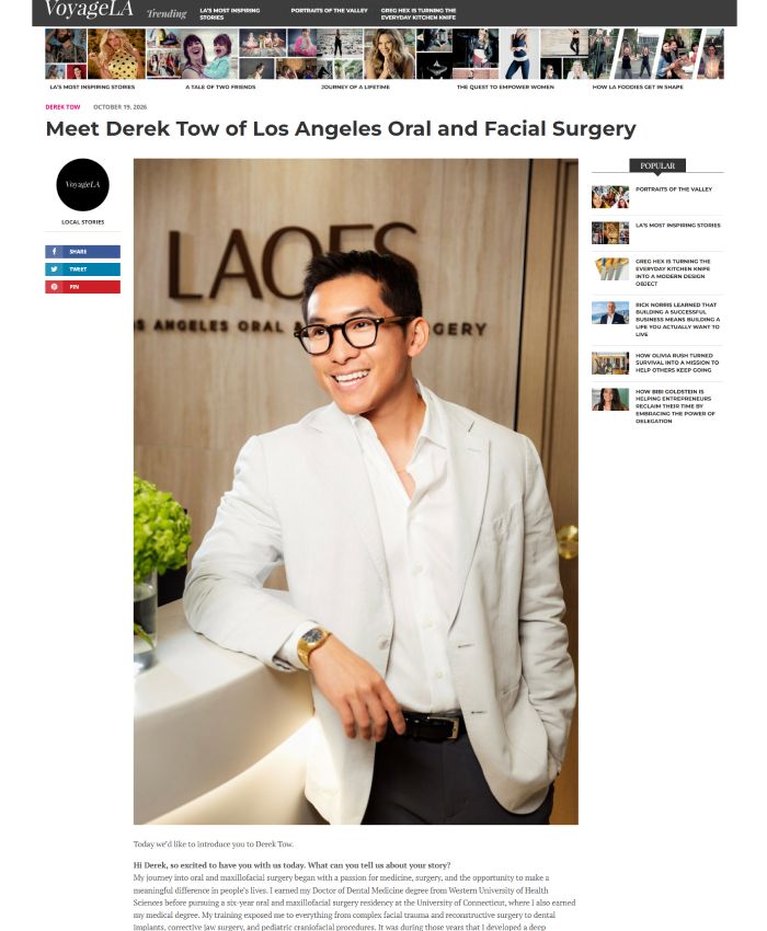 Meet Derek Tow of Los Angeles Oral and Facial Surgery