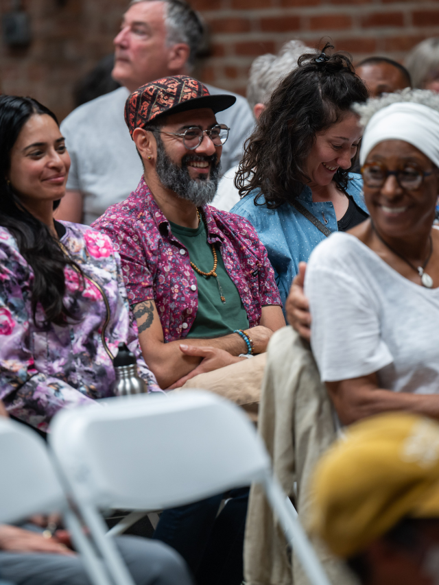 Sangha members smiling