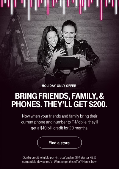 T-Mobile holiday website campaign